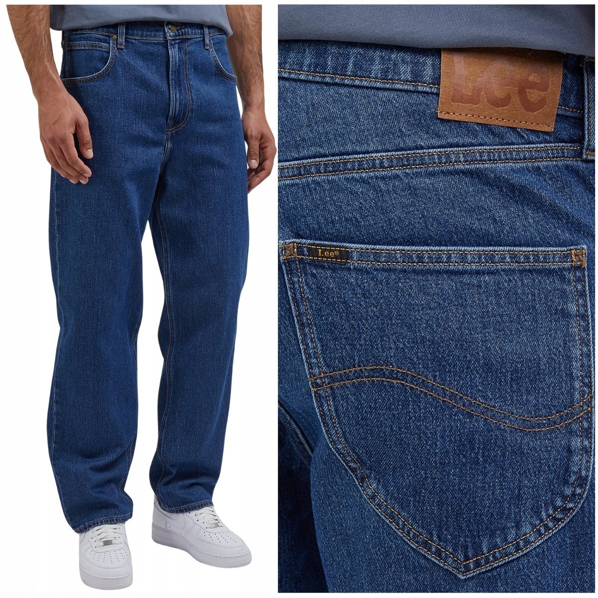 Lee ASHER LOOSE STRAIGHT VintageJamie bardzo luźne spodnie jeansowe W32 L32