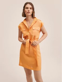 Sukienki - Mango Sukienka koszulowa Pepper 27087877 Pomarańczowy Regular Fit - grafika 1