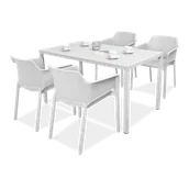 Meble ogrodowe - Komplet ogrodowy Nardi NET/CUBE 140 4+1 Bianco - miniaturka - grafika 1