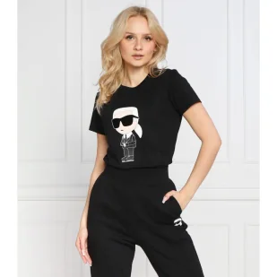 Karl Lagerfeld T-shirt ikonik 2.0 | Regular Fit - Koszulki i topy damskie - miniaturka - grafika 1
