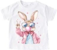 Koszulki dla dziewczynek - Koszulka z zajączkiem dla dziewczynki - wzór bunny42 - miniaturka - grafika 1