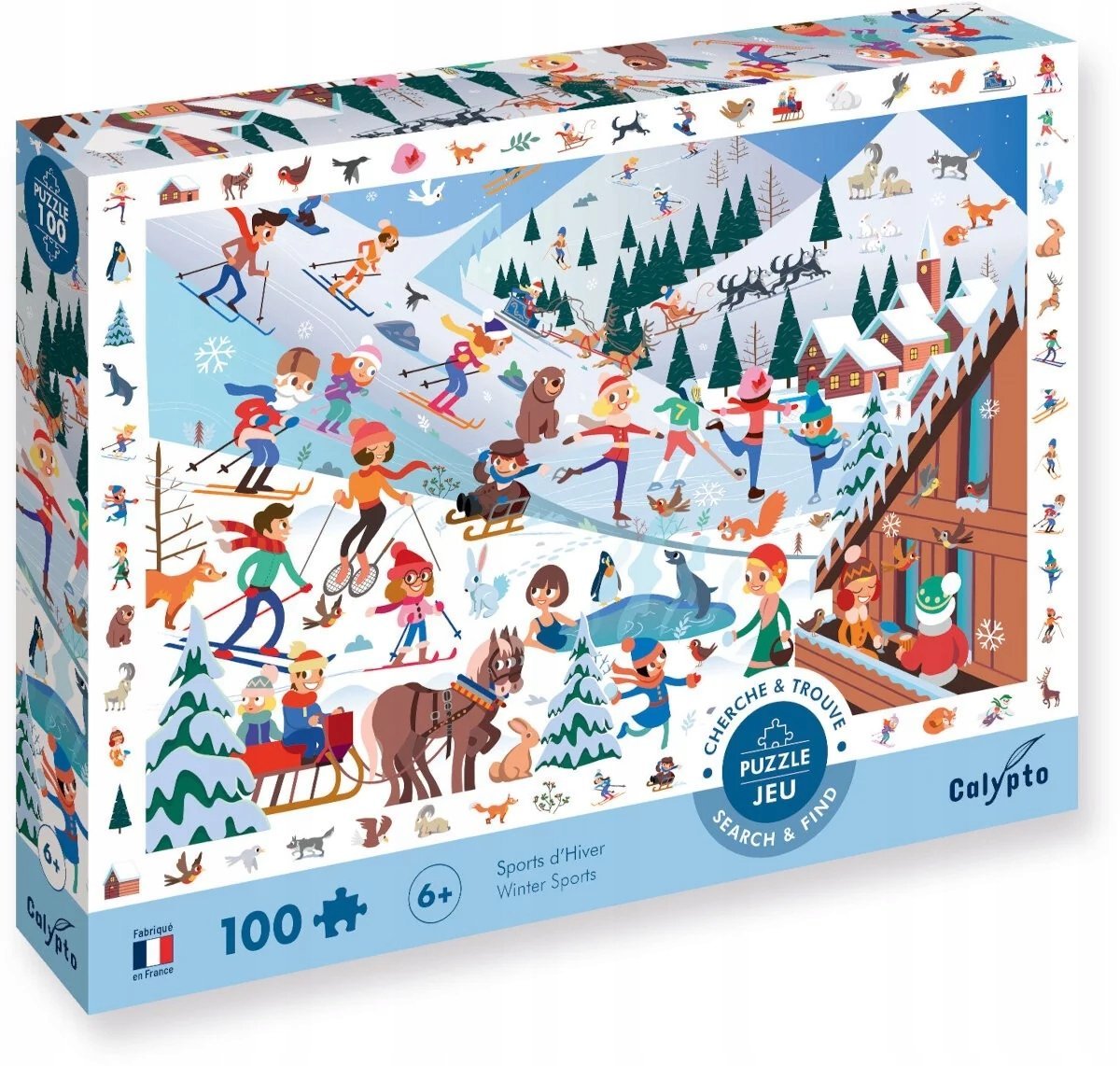 Puzzle obserwacyjne 100 Zimowe Sporty Calypto