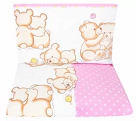 Pościel dla dzieci - POŚCIEL DO ŁÓŻECZKA NIEMOWLĘCA DZIECIĘCA POSZEWKI 120x90 - Miś przyjaciel różowy - miniaturka - grafika 1