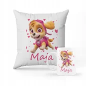 Gadżety dla niej i dla niego - Prezent Pieski Psi Patrol SKYE ZESTAW PODUSZKA + KUBEK + IMIĘ - miniaturka - grafika 1