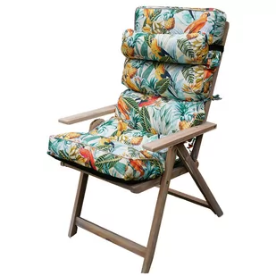 Poduszka na fotel leżak ogrodowy 120 cm beżowy w papugi - Pokrowce na meble ogrodowe - miniaturka - grafika 1