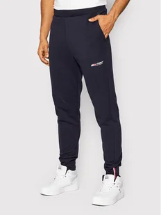 Tommy Hilfiger Spodnie dresowe Logo Fleece MW0MW21099 Granatowy Regular Fit - Spodnie sportowe męskie - miniaturka - grafika 1