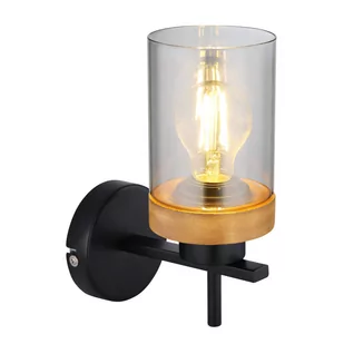 Globo Finca 15557W kinkiet lampa ścienna 1x40W E27 dymiony/drewniany - Lampy ścienne - miniaturka - grafika 1