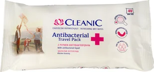 Cleanic CLEANIC_Refresing Wet Wipes Antibacterial Travel Pack chusteczki odświeżające z płynem antybakteryjnym 40szt. - Dezynfekcja - miniaturka - grafika 1