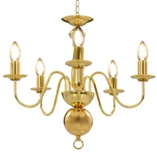 Lampy sufitowe - vidaXL Żyrandol, złoty, 5 żarówek E14 - miniaturka - grafika 1