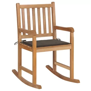 vidaXL Lumarko Fotel bujany z poduszką w kolorze taupe, lite drewno tekowe 3062780 - Fotele - miniaturka - grafika 1