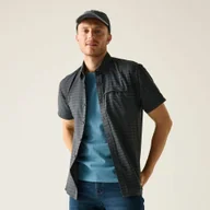 Koszule męskie - Regatta Koszula męska z krótkim rękawem Mindano Szary, Cotton, Rozmiar: L - miniaturka - grafika 1