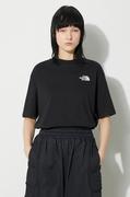 Koszulki sportowe damskie - The North Face t-shirt bawełniany W S/S Essential Oversize Tee damski kolor czarny NF0A87NQJK31 - miniaturka - grafika 1
