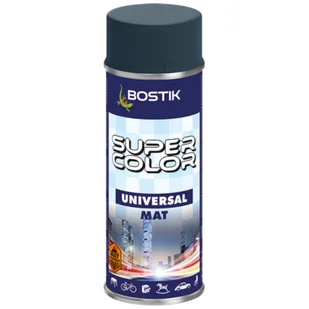 BOSTIK Lakier uniwersalny SUPER COLOR 400 ml antracyt mat - Farby i lakiery w sprayu - miniaturka - grafika 1