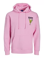 Bluzy męskie - JACK & JONES Męska bluza z kapturem JORTACO Sweat Hood TG z kapturem, różowy (Prism Pink), L, pryzm Pink, L - miniaturka - grafika 1