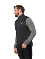 Garnitury - Jack Wolfskin Męska kamizelka MOROBBIA Wind Vest M, czarna, XXL, czarny, XXL - miniaturka - grafika 1