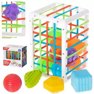 Kostka elastyczna układanka sorter kształtów zabawka wtykana prostokąt - Sortery dla dzieci - miniaturka - grafika 1