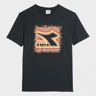 Koszulki sportowe męskie - Męski t-shirt z nadrukiem Diadora T-shirt SS Frieze - czarny - DIADORA - grafika 1