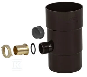 Łapacz wody deszczowej PVC 100, do rury spustowej, kolor brązowy RAL8017, system rynnowy Karolina - Rynny i akcesoria - miniaturka - grafika 1