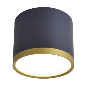 Candellux Oprawa natynkowa Tuba IP20 śr. 8.8 cm czarno-złota LED - Oprawy, klosze i abażury - miniaturka - grafika 1