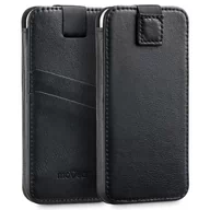 Etui i futerały do telefonów - moVear moVear Skórzane Etui Wsuwka do Smartfon / Telefon rozmiar S (ok 140 x 68 x 8mm) i telefonów o zbliżonych wymiarach | Eksluzywny Pokrowiec pocketCase C+ Skóra Nappa, Czarny U000SPCPLNBBKBK - miniaturka - grafika 1