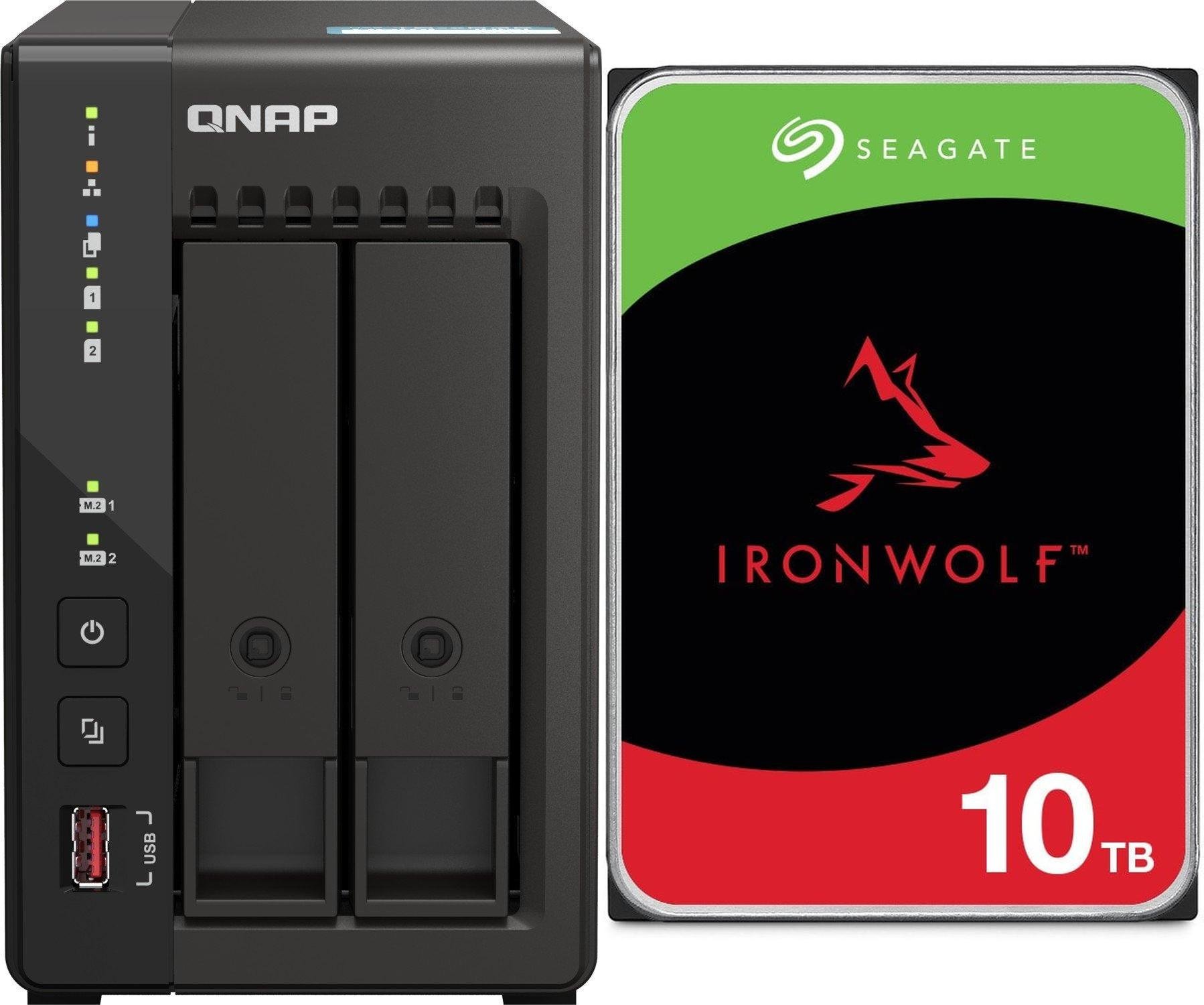 Serwer plików Qnap TS-253E-8G + Seagate IronWolf 10TB ST10000VN000