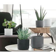 Donice - Osłonka ceramiczna CYLINDER RILLE 992 14 cm basaltowy szary mat - miniaturka - grafika 1