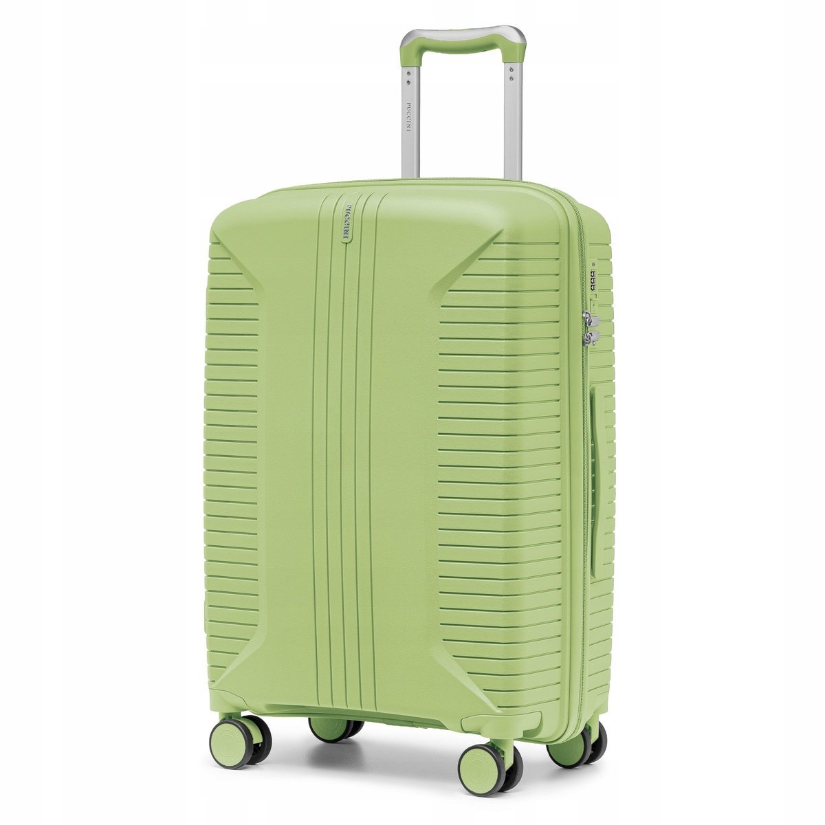 PUCCINI Walizka Średnia Podróżna Na Kółkach PP Twarda Zielona PP027B-5C
