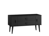 Komody - Komoda sosnowa drewniana Venuci nr3 117 cm 2s czarna - miniaturka - grafika 1