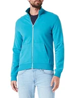 Kurtki męskie - s.Oliver Męska bluza kurtka, niebiesko-zielona, S, Niebieski zielony, S - miniaturka - grafika 1