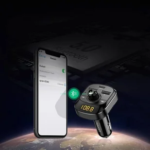 UGREEN Transmiter FM Bluetooth 5.0 ładowarka samochodowa MP3 3x USB TF micro SD 4,8 A czarny (ED040 70717) - Transmitery FM - miniaturka - grafika 5