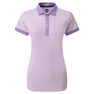 Damska koszulka do golfa Footjoy Colour Block Pique purple - Golf - miniaturka - grafika 1