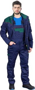 SPODNIE OCHRONNE OGRODNICZKI OCIEPLANE REIS STO; GRANATOWO-ZIELONY - Odzież robocza - miniaturka - grafika 1