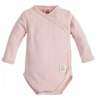 Body dla niemowląt - Body niemowlęce koperta bawełna prążek Makoma Harmony Natural Pink 56 cm - miniaturka - grafika 1