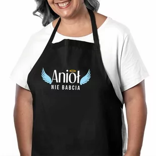 Anioł, nie babcia - fartuch na prezent dla babci - Fartuchy i rękawice kuchenne - miniaturka - grafika 1