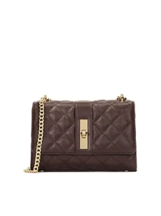 Pikowana brązowa torebka na łańcuszku - Torebki damskie Pikowana brązowa torebka na łańcuszku - Torebki damskie - miniaturka - grafika 1