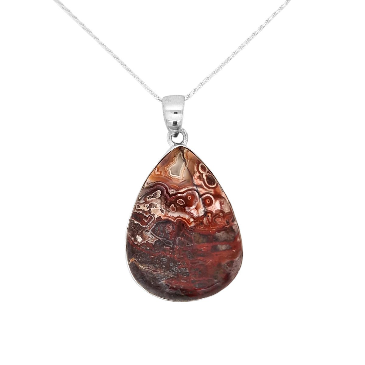 Agat Crazy Lace wisiorek oprawiony (ZAW52) Srebro [925]