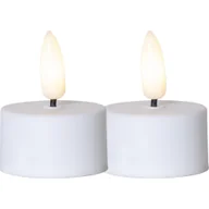 Świece - Zestaw 2x świeca LED tealight FLAMME biała 5cm - miniaturka - grafika 1