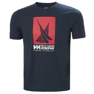 Koszulki męskie - Męska Koszulka z krótkim rękawem HELLY HANSEN HP RACE GRAPHIC T-SHIRT 34419_597 – Granatowy - miniaturka - grafika 1
