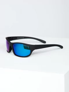 Okulary przeciwsłoneczne - Czarno-niebieskie okulary przeciwsłoneczne Denley PLS12M - grafika 1