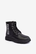 Botki damskie - Skórzane Botki Dziecięce Ocieplane Big Star MM374152 Czarne-30 - miniaturka - grafika 1