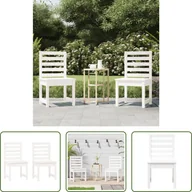 Fotele i krzesła ogrodowe - The Living Store Krzesła ogrodowe 2 szt. Biały 50x48x91,5 cm lite drewno sosnowe - miniaturka - grafika 1