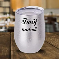 Kubki - Srebrny kubek ze stali nierdzewnej Glitter z Twoim nadrukiem - miniaturka - grafika 1