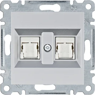 Hager Gniazdo komputerowe 2x RJ45 kat.6 UTP LUMINA - srebrny mat - Gniazdka elektryczne - miniaturka - grafika 1