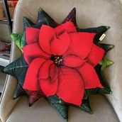 Poduszki dekoracyjne - Poduszka Duża Gwiazda Betlejemska Czerwona Poinsencja Poduszkownia - miniaturka - grafika 1