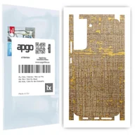 Folie ochronne do telefonów - Folia naklejka skórka strukturalna na TYŁ+BOKI do Samsung Galaxy S22 Plus -  Tkanina Vintage - apgo SKINS - miniaturka - grafika 1