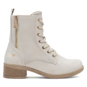 Botki damskie - Botki Mustang 1402-502 Biały - miniaturka - grafika 1