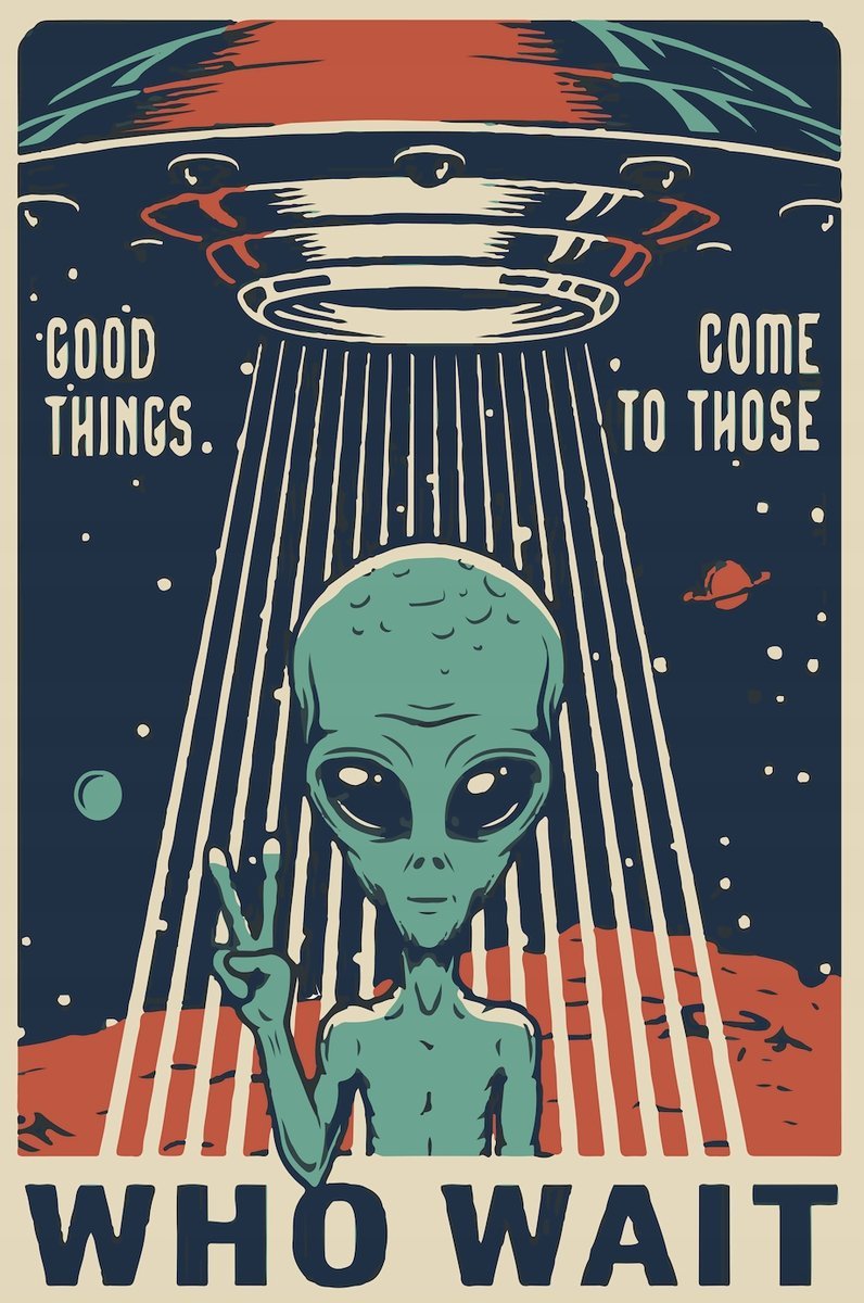 PODKŁADKA POD MYSZ Z Nadrukiem 22x18 cm Vintage UFO Tekst Prezent