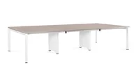 Biurka - Biurko Pason - Workstation 6 - Biały - Stelaż i Blat - 360x140 cm - YZ-14 Beżowy - miniaturka - grafika 1
