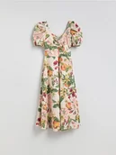 Sukienki - Reserved - Wzorzysta sukienka midi - wielobarwny - miniaturka - grafika 1