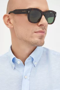 Gucci okulary przeciwsłoneczne męskie kolor brązowy - Okulary przeciwsłoneczne - miniaturka - grafika 1